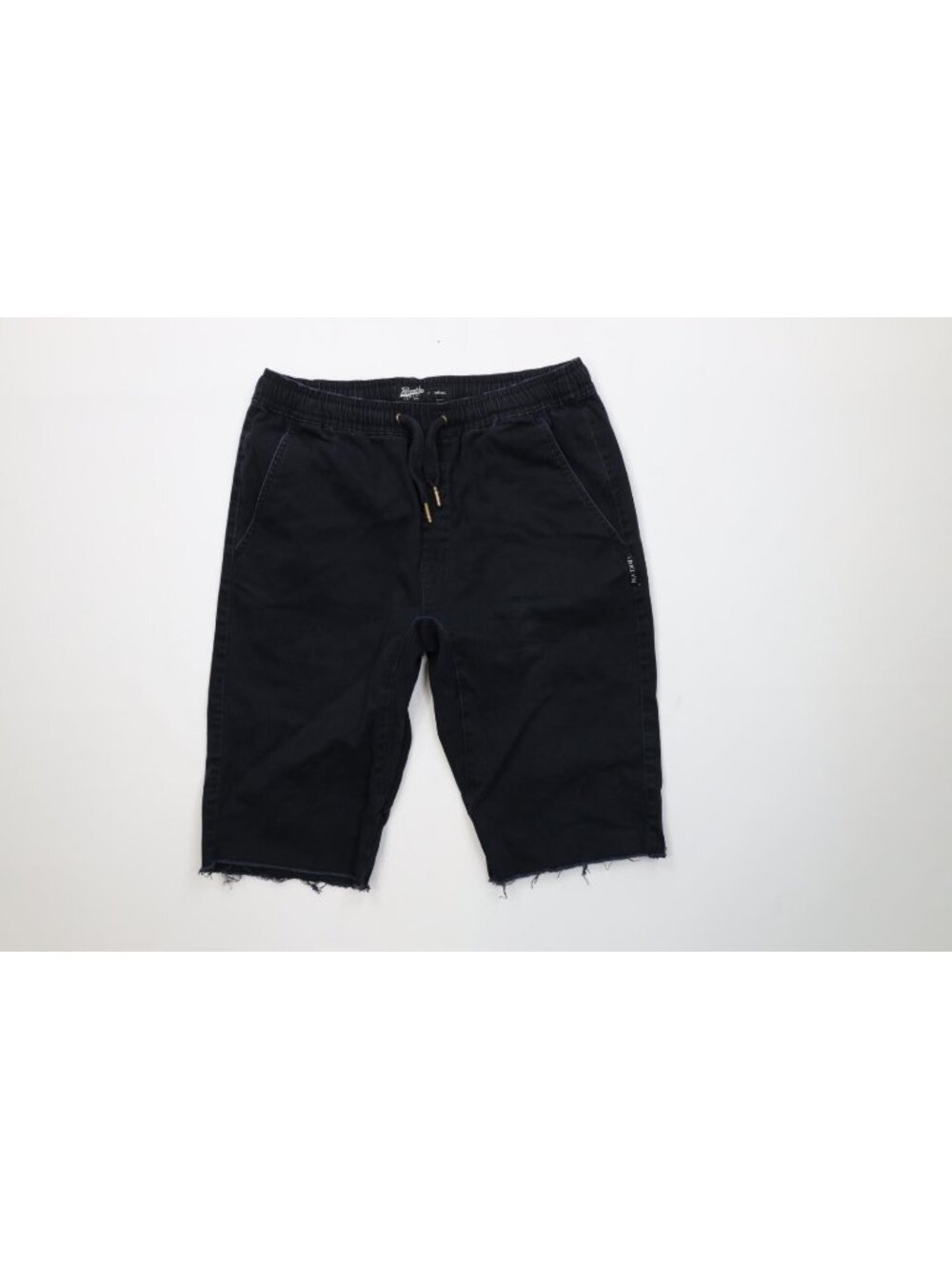 Vintage Y2K Streetwear Mens Size Small Faded Cut Off Cloth Shorts Black
